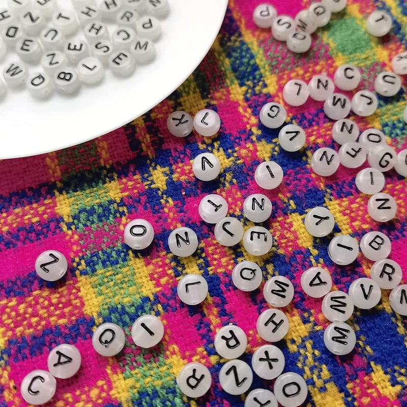 Looconi Amaney 600 Pieces 4×7mm Alphabet Letter Beads A-Z Glow in The Dark for Jewelry Making - Image 5